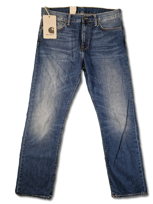 Moderne Carhartt Jeans Davies Pant Straight Fit Regular Waist Zip Fly Strand Washed W33L32