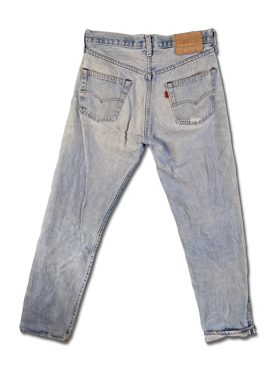 Rare! Vintage Levis Jeans 80s Selvedge Red Line Hellblau S-M  