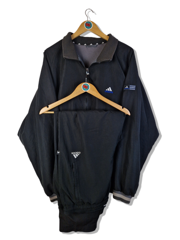 Vintage Adidas Trainingsanzug 1999 Halfzip Windbreaker Schwarz XL
