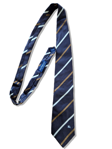 Vintage Burberrys Krawatte Made In Italy Seide Braun Dunkelblau