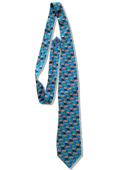 Vintage Yves Saint Laurent Krawatte Made In Italy Seide Grün Bunt