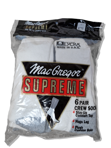 Vintage McGregor Crew Socks 6erPack Made In USA Deadstock Weiß