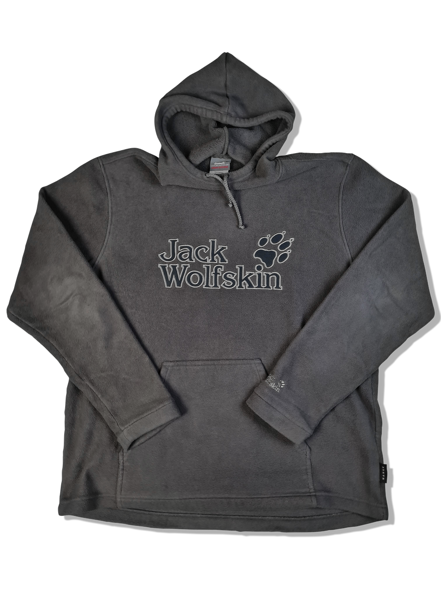 Moderner Jacke Wolfskin Fleece Hoodie Spellout Big Logo Kapuze