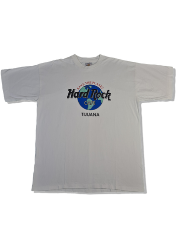 Vintage Hard Rock Cafe Shirt "Save The Planet" Tijuana Bedruckt Weiß XL