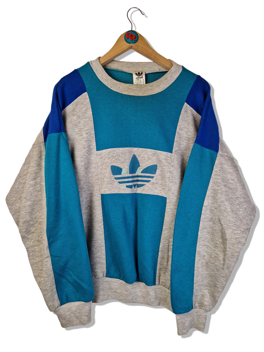Vintage Adidas Sportanzug Mit Baumwolle Made In Singapore Blau Grau (D8) M-L