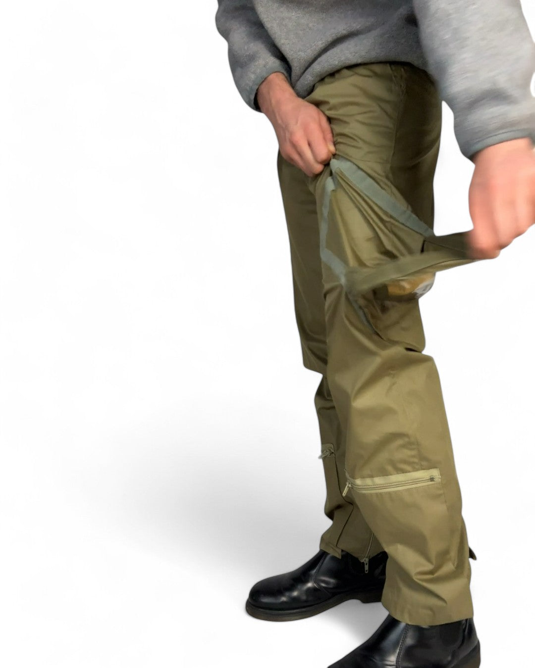 Vintage Cargopants 80s Covertible Abnehmbare Durchsichtige Tasche Braun M-L - RareRags