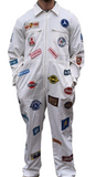 80s Motorsport-Workwear Overall Patches Weiß XL-XXL