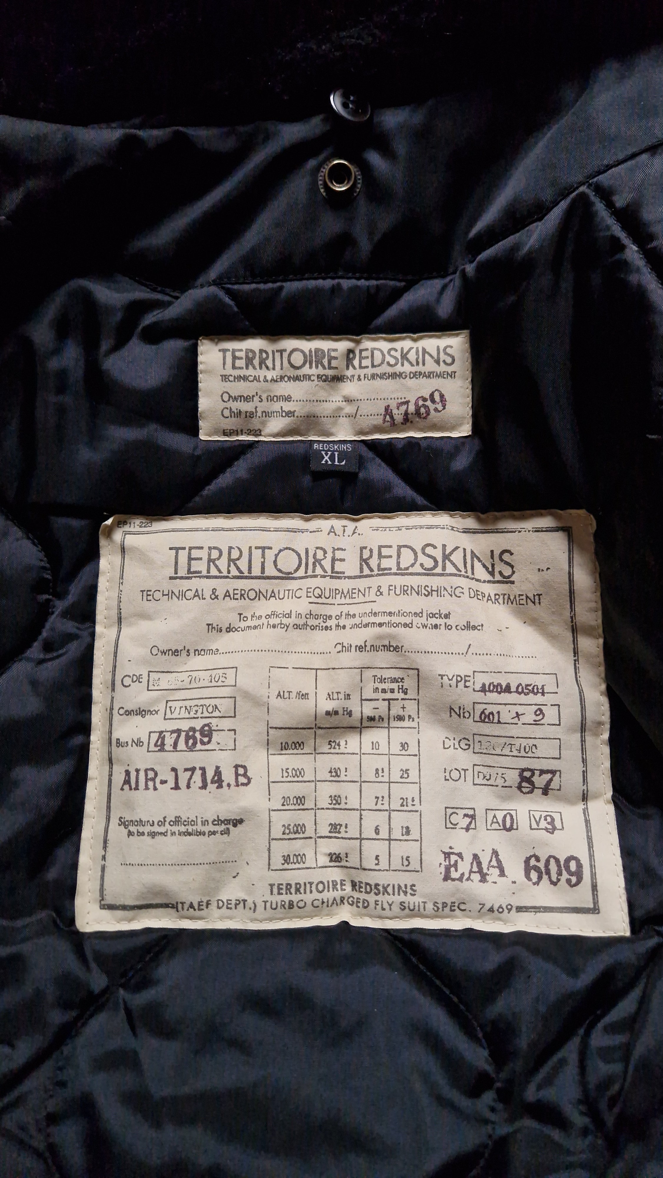 80s Redskins Bomber-/Fliegerjacke Inkl. Weste Schwarz