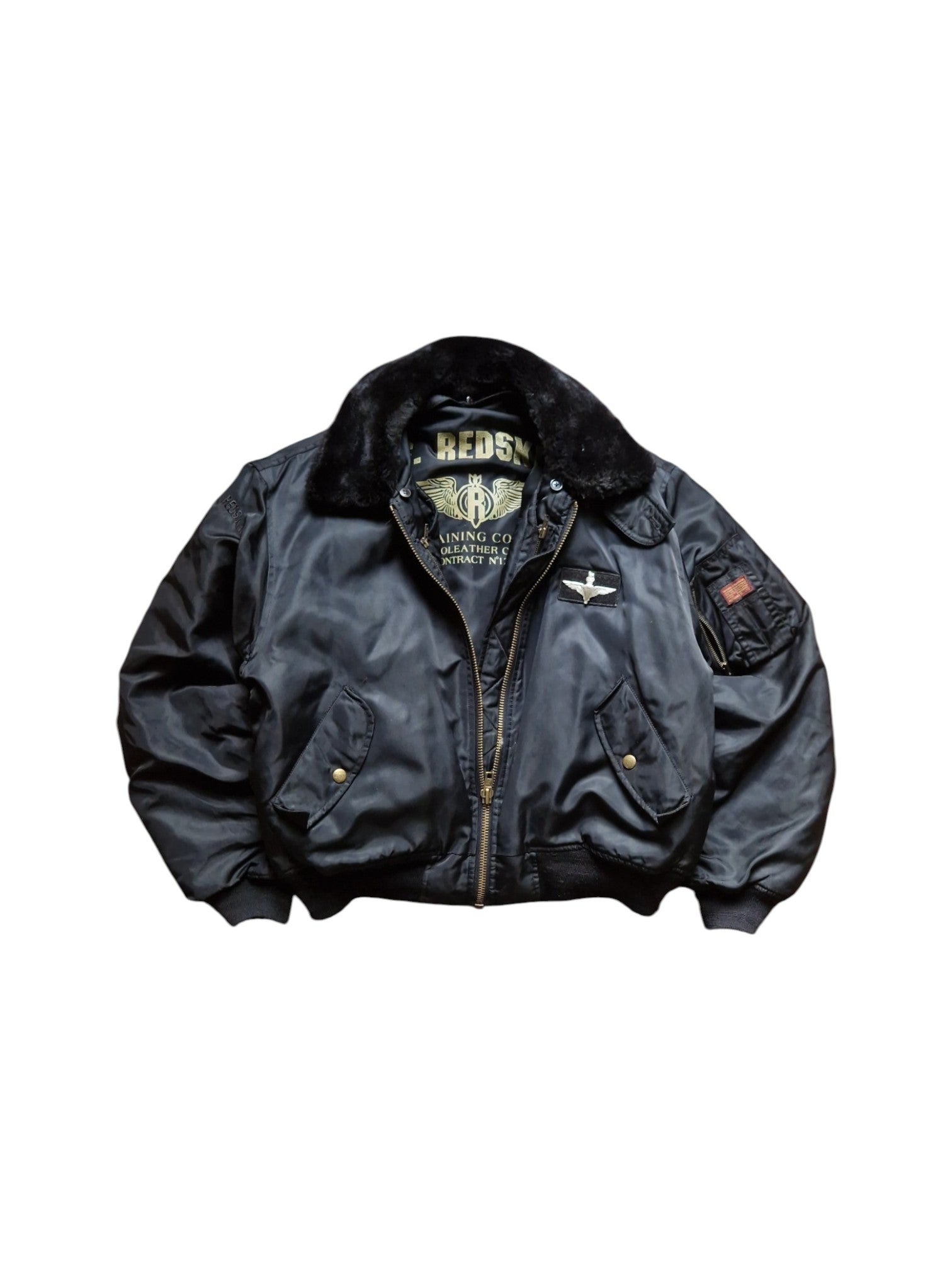 80s Redskins Bomber-/Fliegerjacke Inkl. Weste Schwarz
