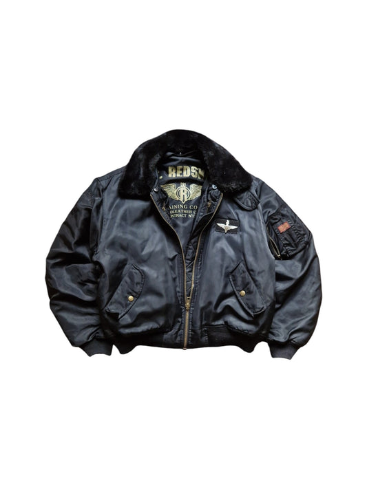 80s Redskins Bomber-/Fliegerjacke Inkl. Weste Schwarz