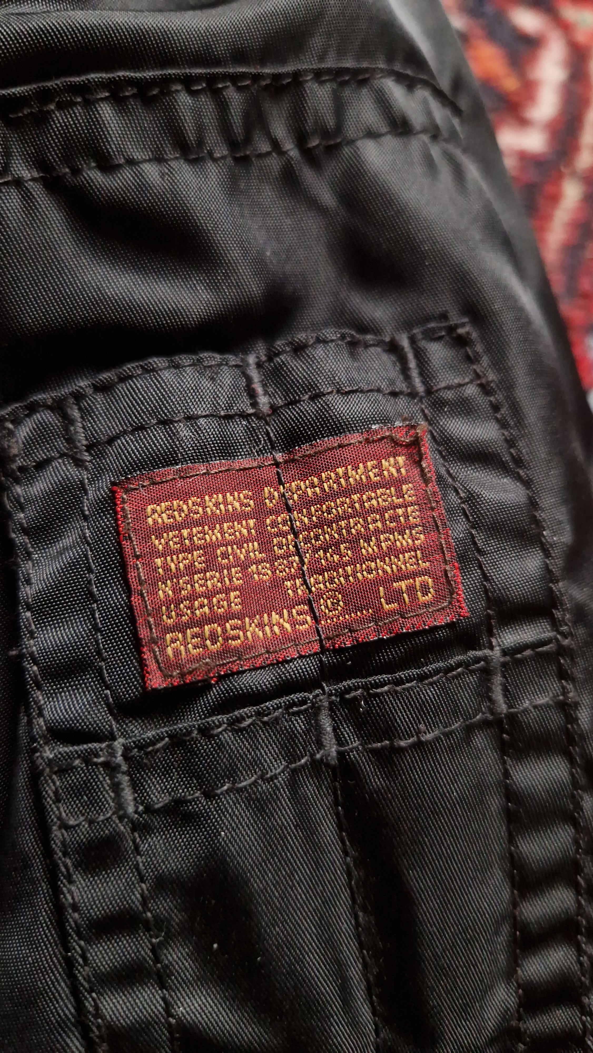 80s Redskins Bomber-/Fliegerjacke Inkl. Weste Schwarz