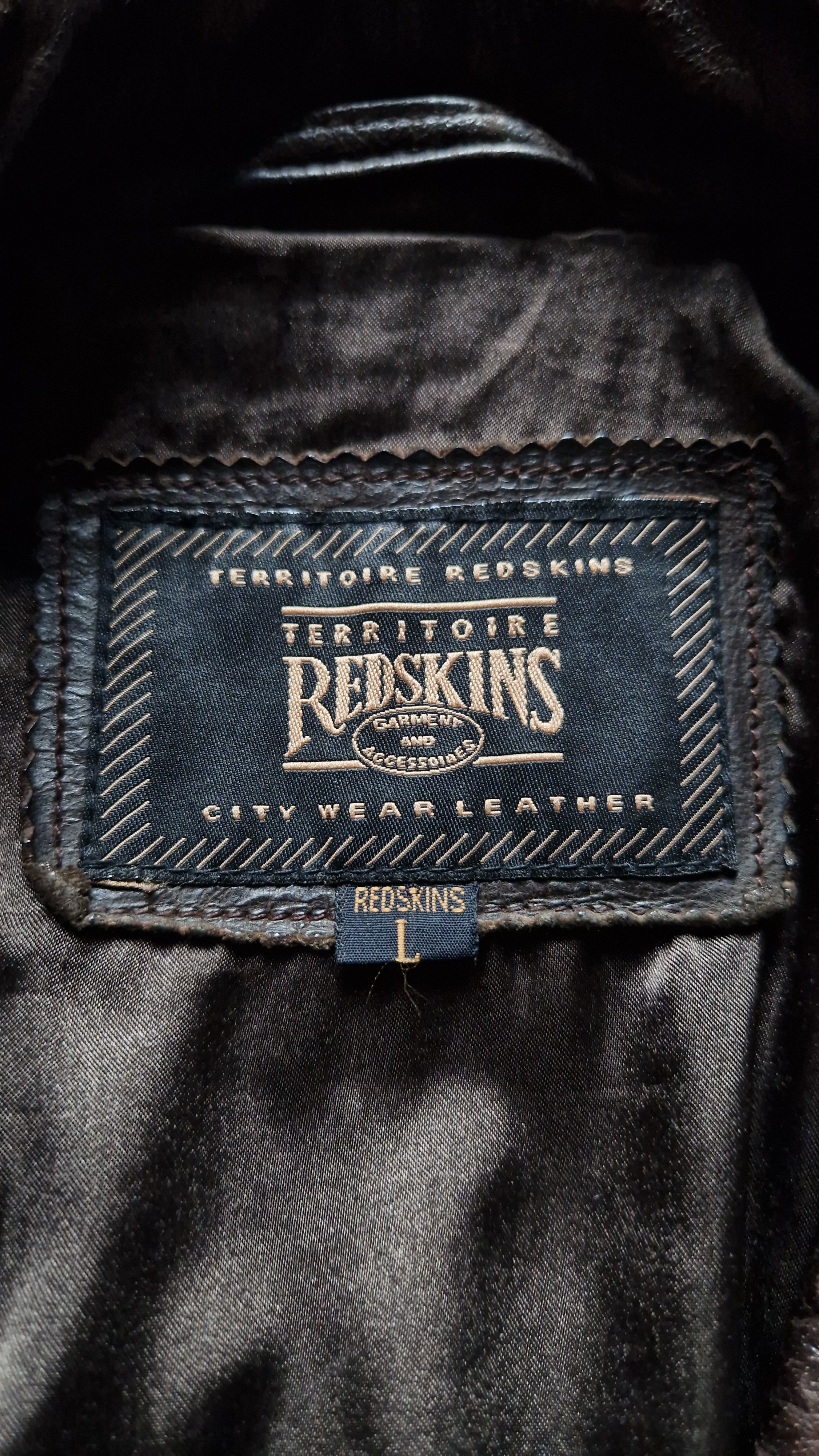 80s Redskins Lederjacke Car Coat Braun