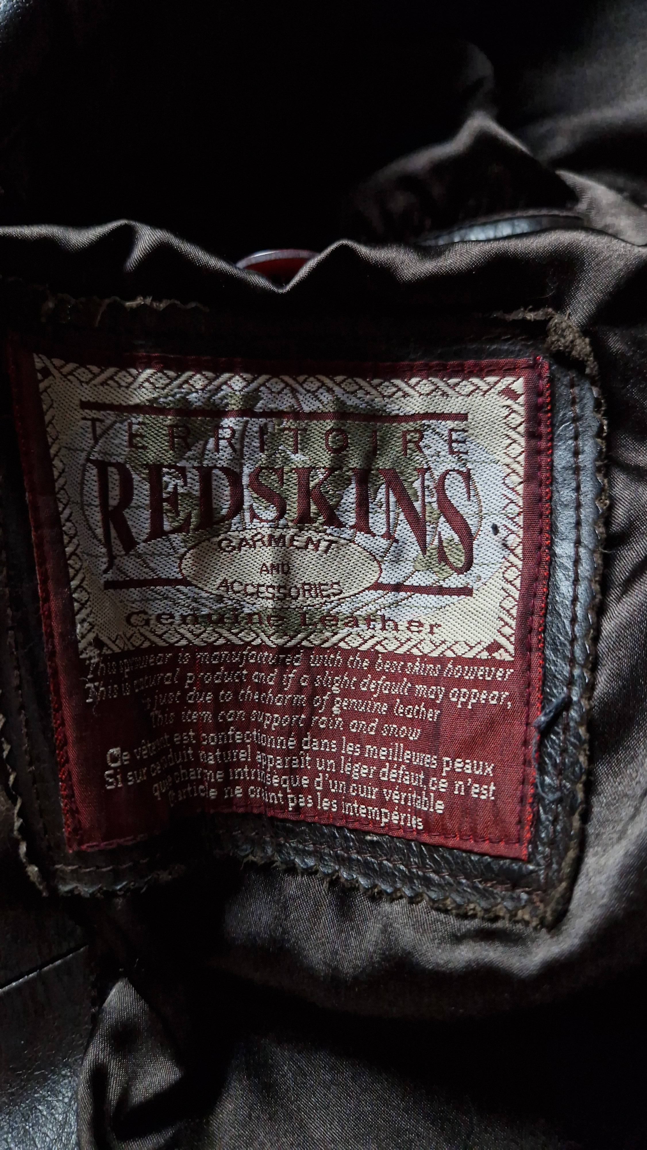 80s Redskins Lederjacke Car Coat Braun
