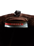 00s Prada Damen Shearlingjacke Mit Nylon Weste Linea Rossa Art. 148154 Braun TG 44 M