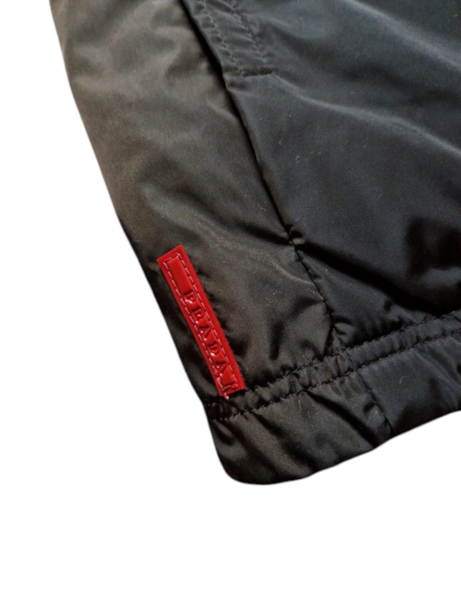 00s Prada Damen Shearlingjacke Mit Nylon Weste Linea Rossa Art. 148154 Braun TG 44 M