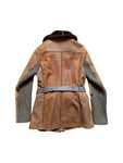 00s Prada Damen Shearlingjacke Mit Nylon Weste Linea Rossa Art. 148154 Braun TG 44 M