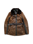 00s Prada Damen Shearlingjacke Mit Nylon Weste Linea Rossa Art. 148154 Braun TG 44 M