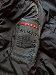 00s Prada Damen Shearlingjacke Mit Nylon Weste Linea Rossa Art. 148154 Braun TG 44 M
