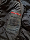 00s Prada Damen Shearlingjacke Mit Nylon Weste Linea Rossa Art. 148154 Braun TG 44 M