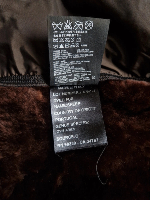 00s Prada Damen Shearlingjacke Mit Nylon Weste Linea Rossa Art. 148154 Braun TG 44 M