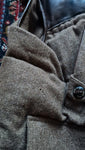 Ralph Lauren Purple Label Daunenweste Kaschmir Leder Applikation Lampo Zip Braun XL
