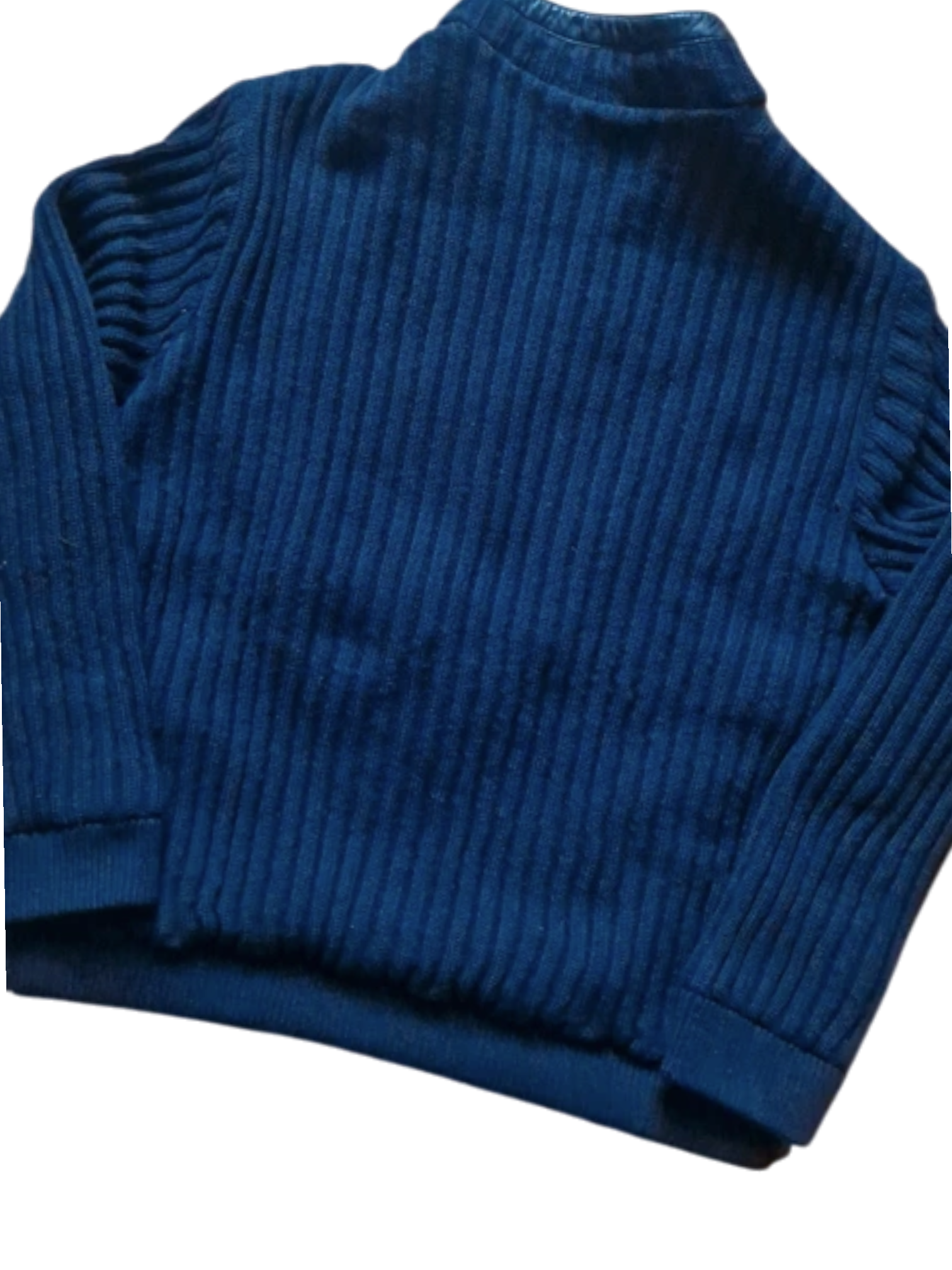 90s Paul & Shark Yachting Knit Sleeve Lederjacke Schurwolle Riri Zip Schwarz Dunkelblau
