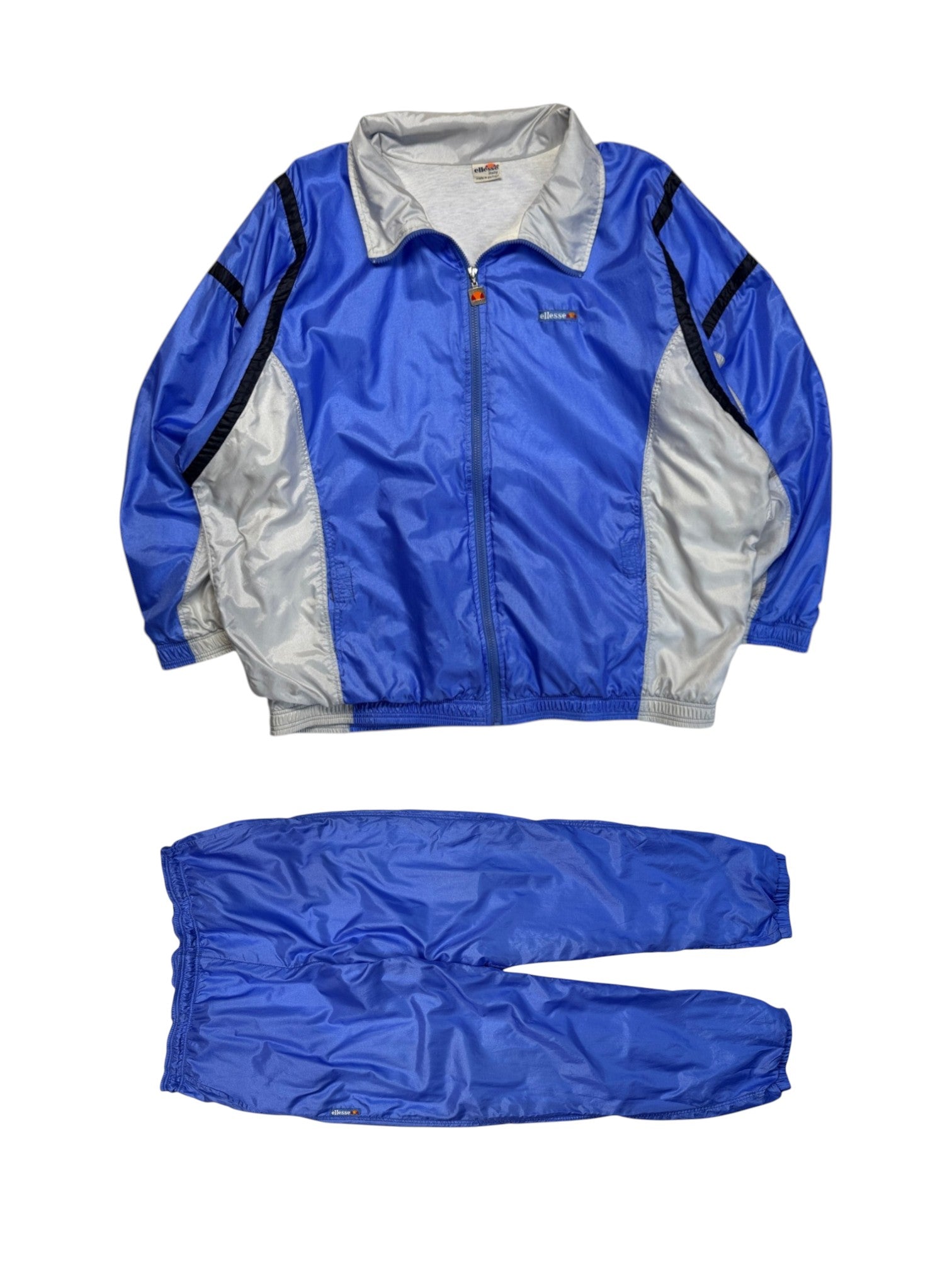 90s Ellesse Sportanzug Made In Portugal Blau Grau XL-XXL
