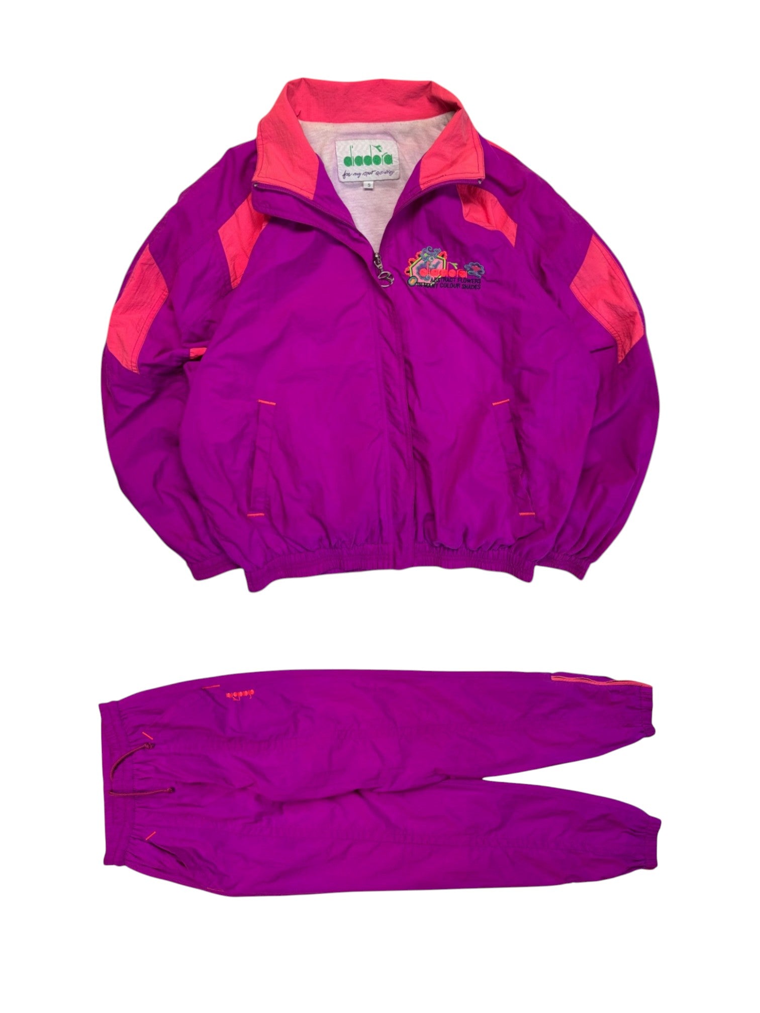 90s Diadora Sportanzug Lila Rot S