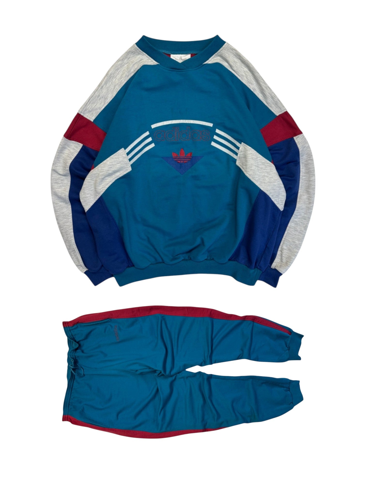 90s Adidas Sweatsuit Grün Rot D9 XL