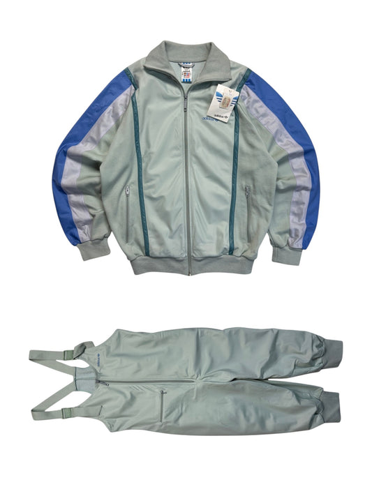 80s Adidas Damen Skianzug Made In Malta Mint Blau D42 L