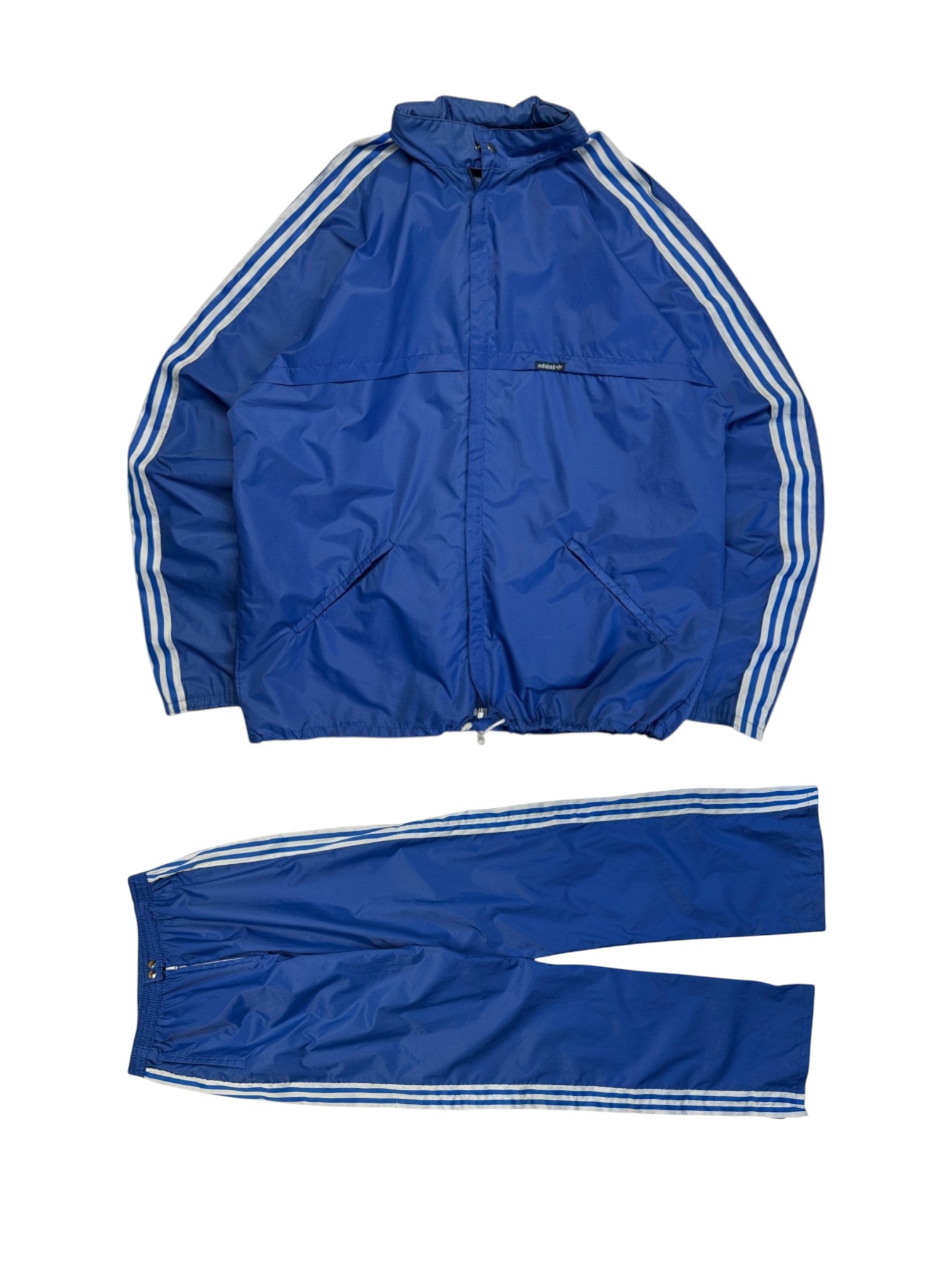 80s Adidas By Ventex Nylon Anzug Shell Suit Regenjacke Set Dunkelblau L