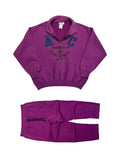 90s Adidas AAC Sweatsuit Halfzip Made In Singapore Lila D4 S