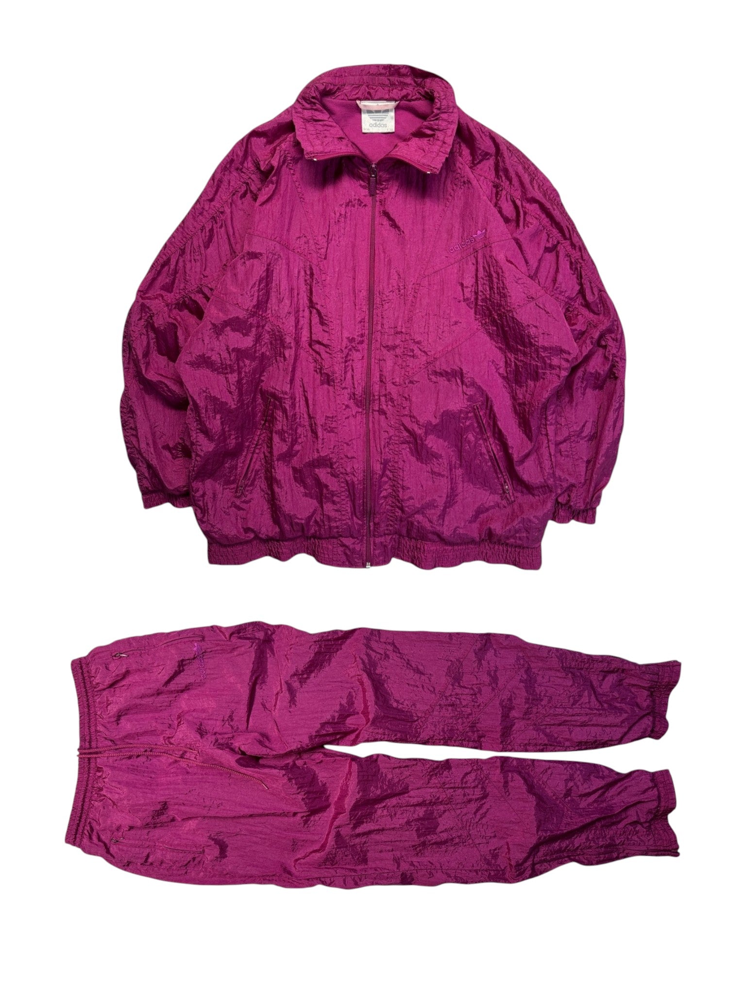 90s Adidas Sportanzug Nylon Monochrom Lila 36 / XS