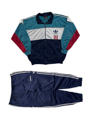 90s Adidas Sportanzug Trefoil Grün Dunkelblau D6/L