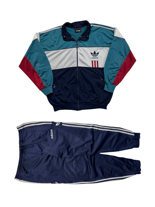 90s Adidas Sportanzug Trefoil Grün Dunkelblau D6/L