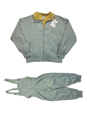 80s Adidas Damen Skianzug Deadstock Made In West Germany Frottee Futter Grau Gelb D42 L
