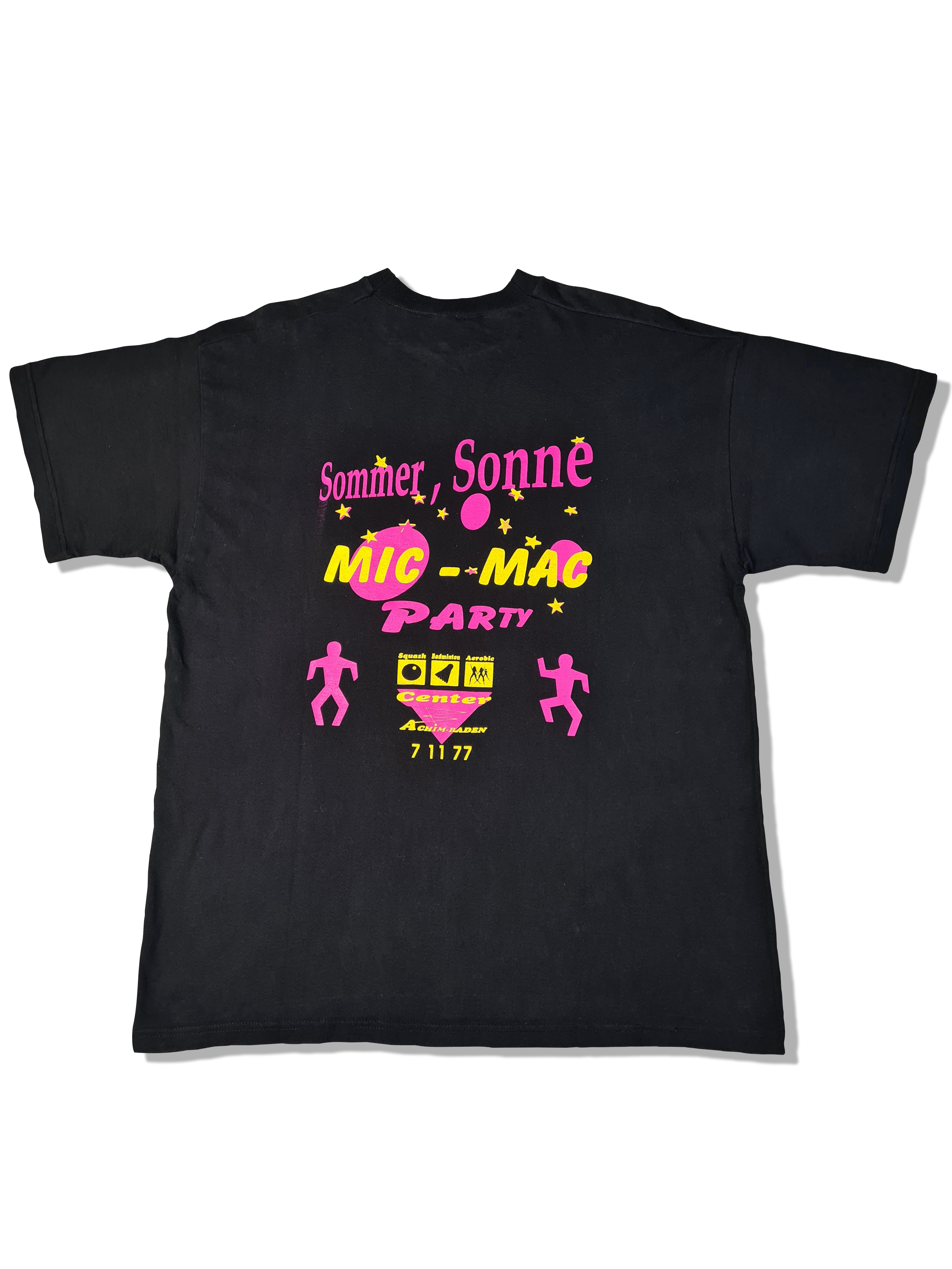 Vintage Party Shirt Sir Face Mic Mac 1998 Bedruckt Schwarz L-XL - RareRags