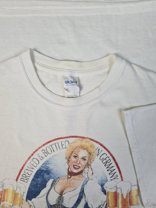 Gildan Shirt Beer Werbung St. Pauli Girl Bedruckt Weiß M
