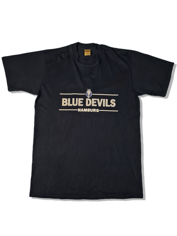 Vintage Jerzees Shirt Blue Devils Hamburg Football Merch Dunkelblau L