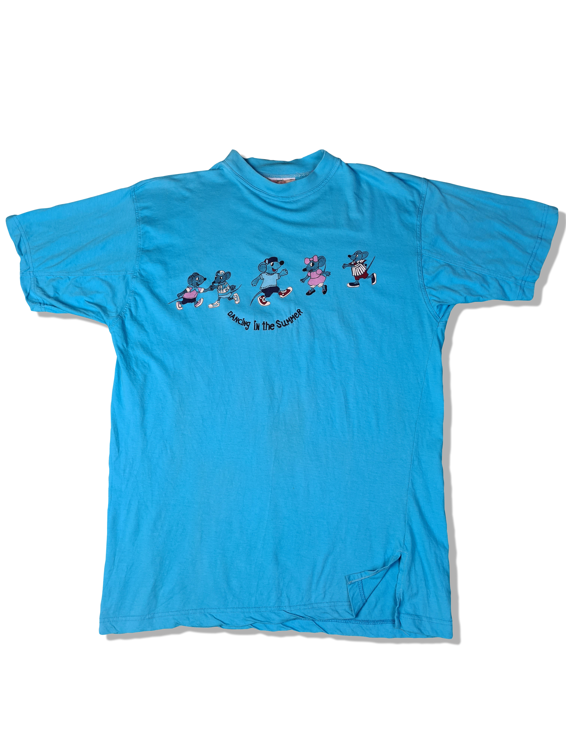 Vintage Cassello Shirt "Dancing In The Summer" Mäuse Blau L - RareRags