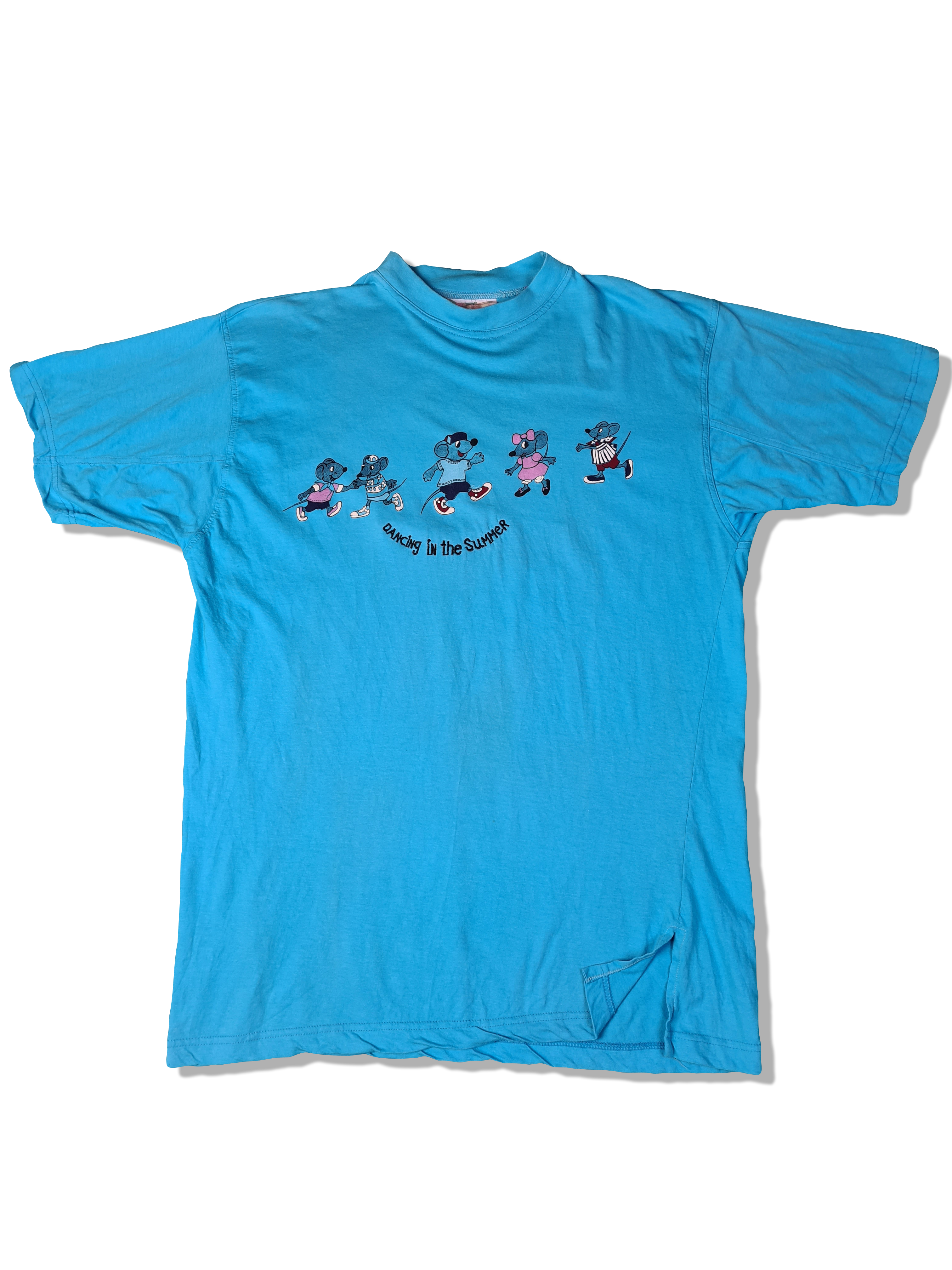 Vintage Cassello Shirt "Dancing In The Summer" Mäuse Blau L - RareRags