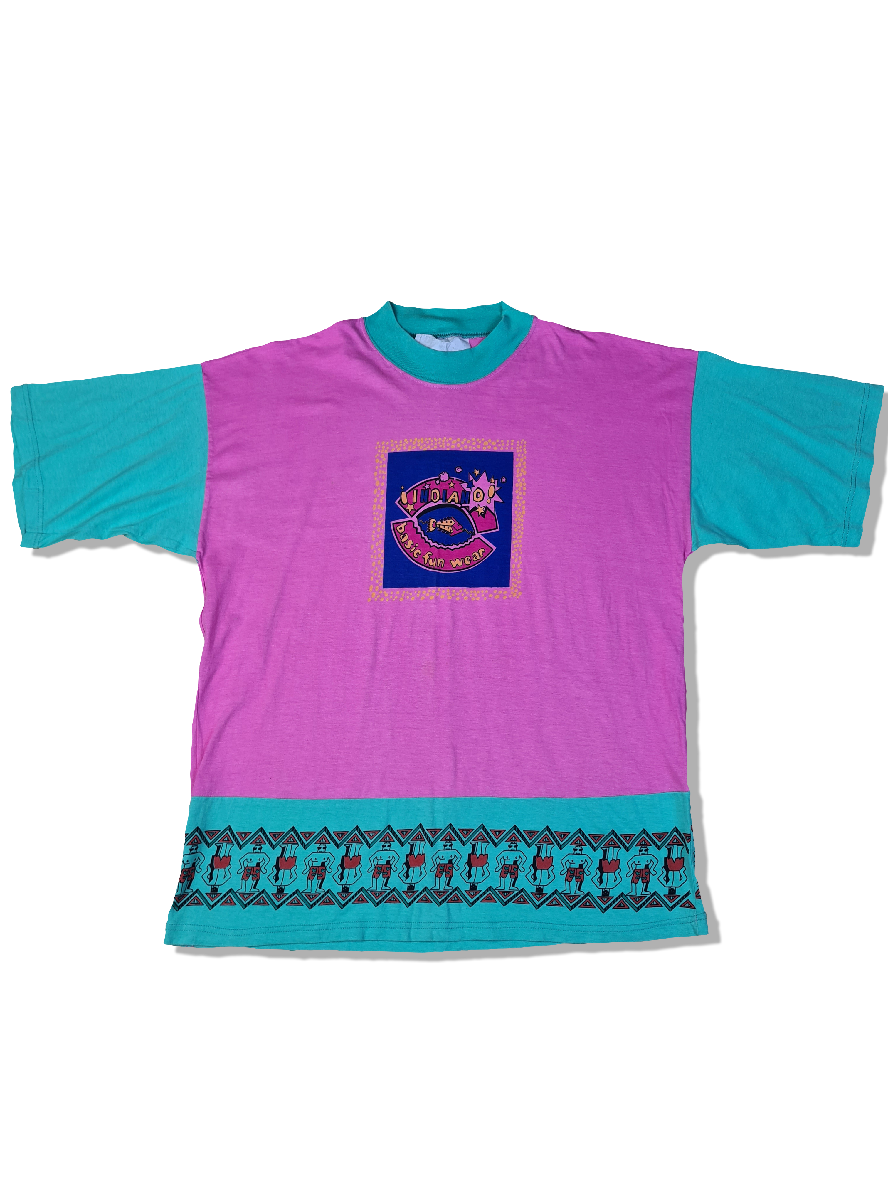 Vintage Fun Wear Shirt Rosa Grün L