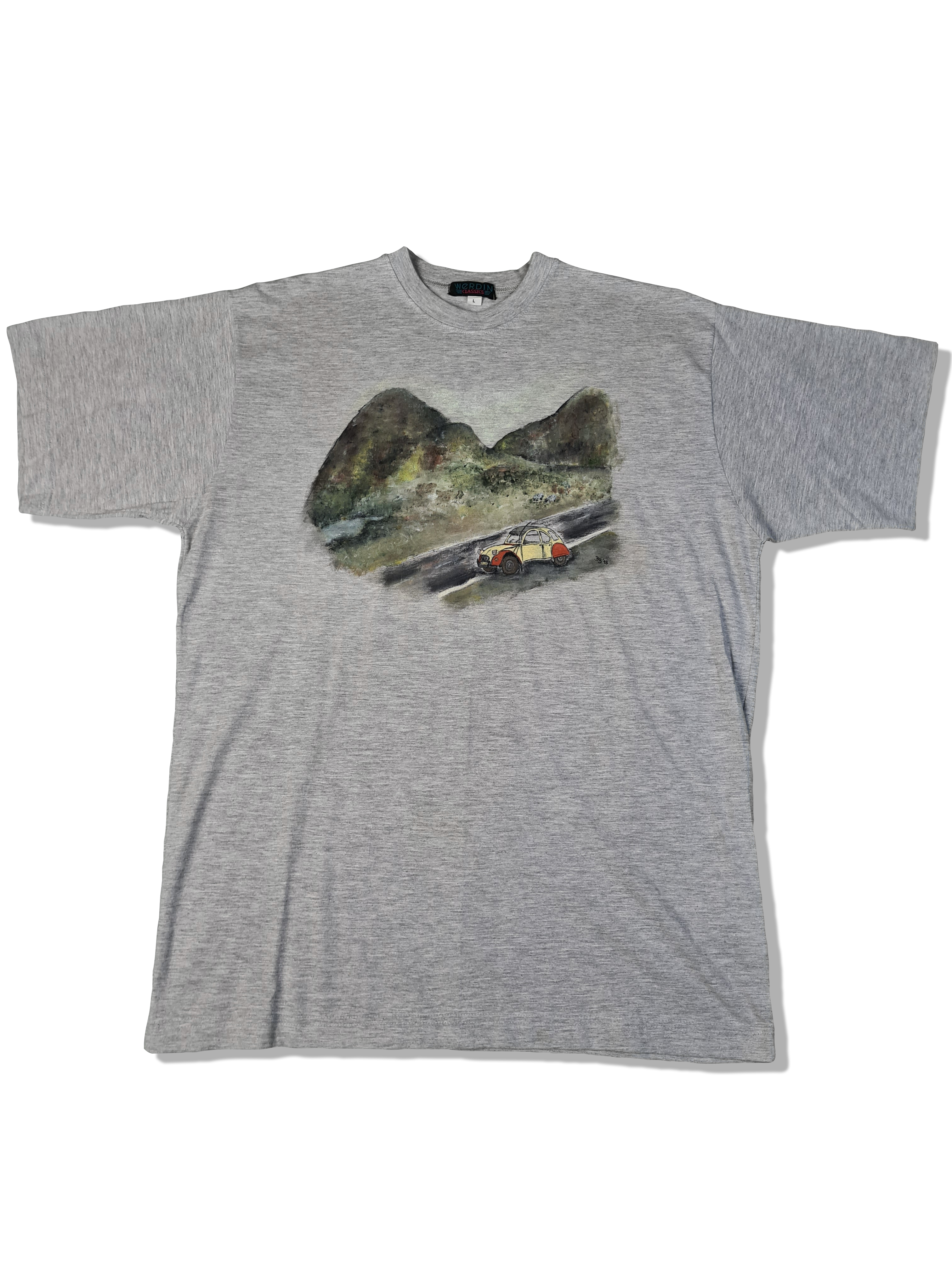 Vintage Verdin Shirt Bemalt Kunstwerk 1993 Grau L