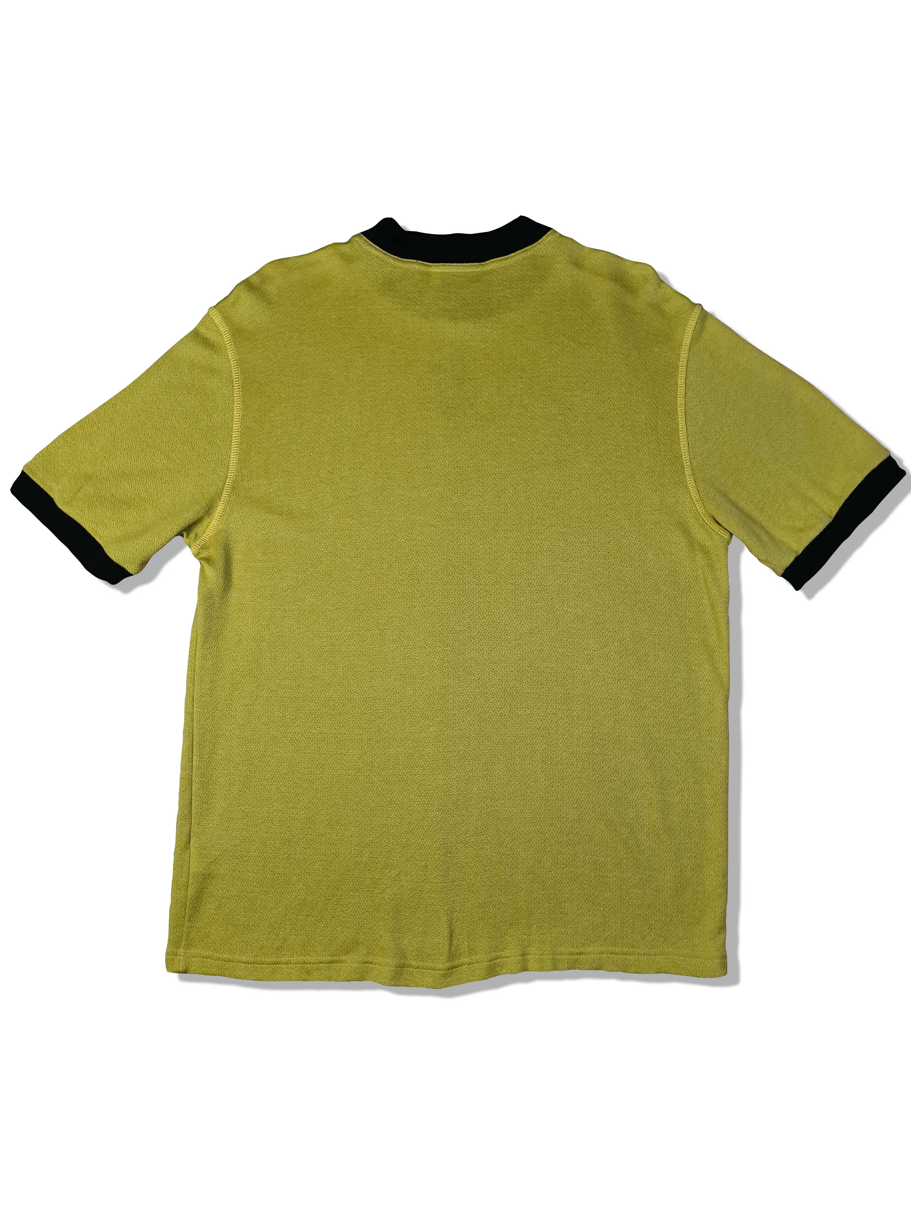 Vintage Clinique Shirt 80s "Chhapai" Ringer Optik Gelb Schwarz M - RareRags