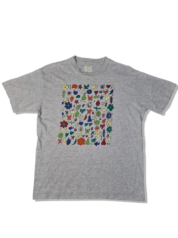 Vintage United Colors Of Benetton Shirt Natur Motive Single Stitched Made In Italy Grau M