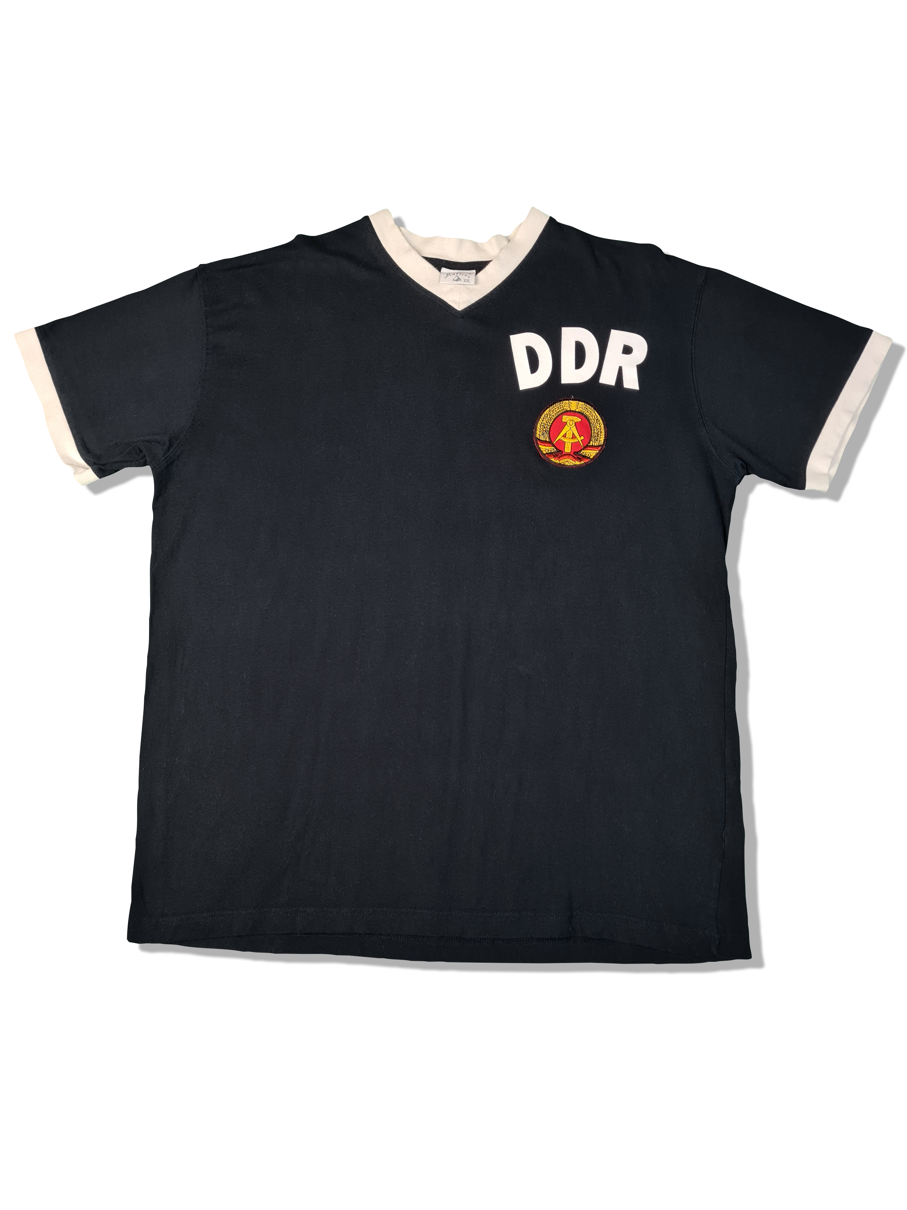 Retro Madison Shirt DDR World Cup 1974 Short Sleeve Retro Football Schwarz XXL - RareRags