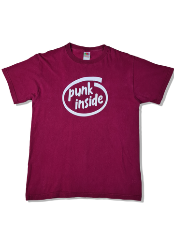 Vintage Fruit Of The Loom Shirt Y2K Punkt Inside Band Frühe 00er Rot M