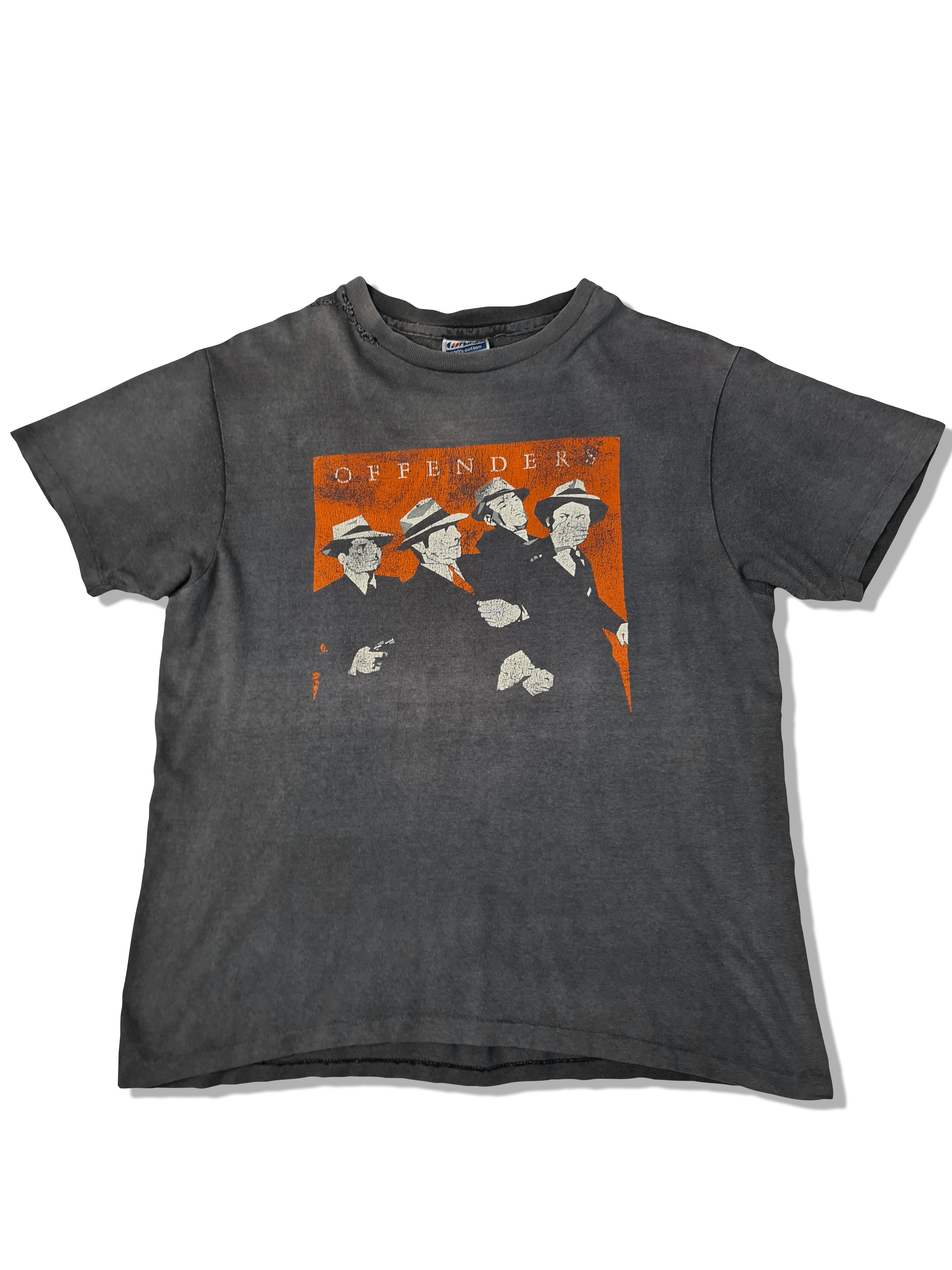 Rare! Vintage Hanes Shirt 80s Offenders Rabit Cat Records Punk Merch Made In USA Single Stitched Schwarz L