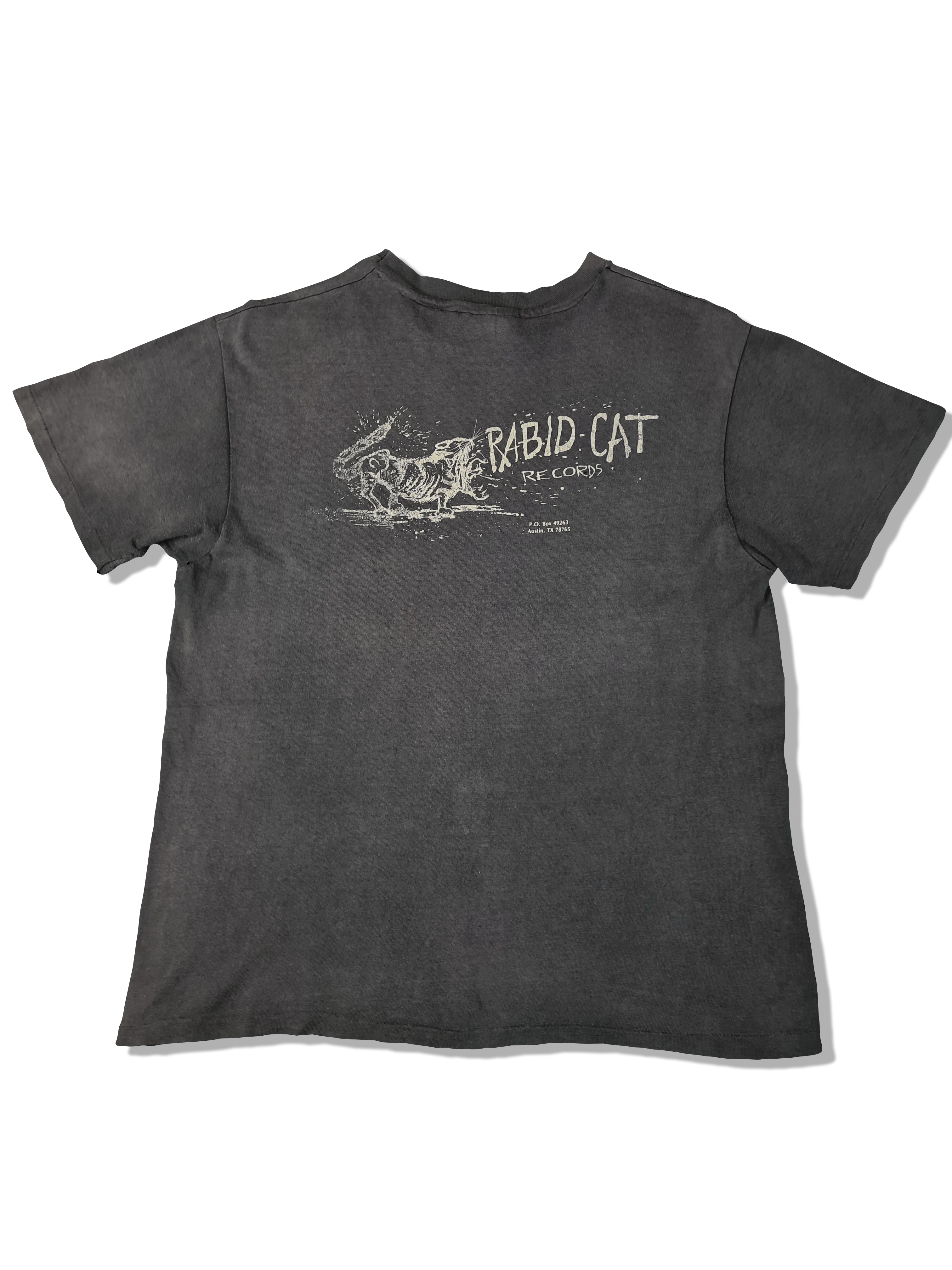 Rare! Vintage Hanes Shirt 80s Offenders Rabit Cat Records Punk Merch Made In USA Single Stitched Schwarz L