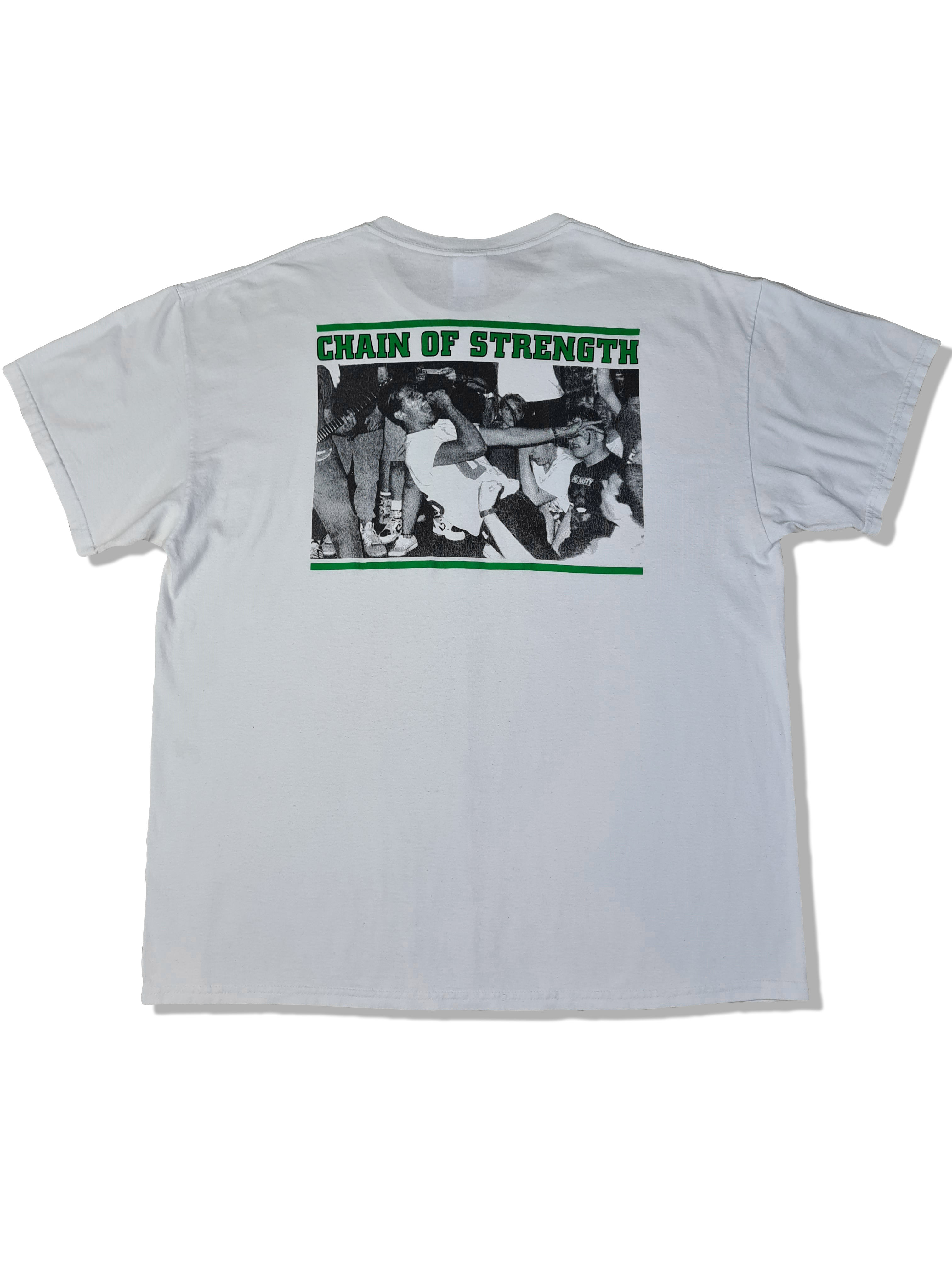 Vintage Gildan Shirt Chain Of Strength Hardcore Metal Merch Weiß XL - RareRags